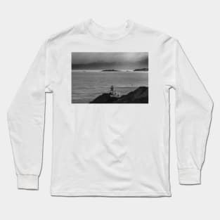 Howth Cliffs, Dublin, Ireland, black and white Long Sleeve T-Shirt